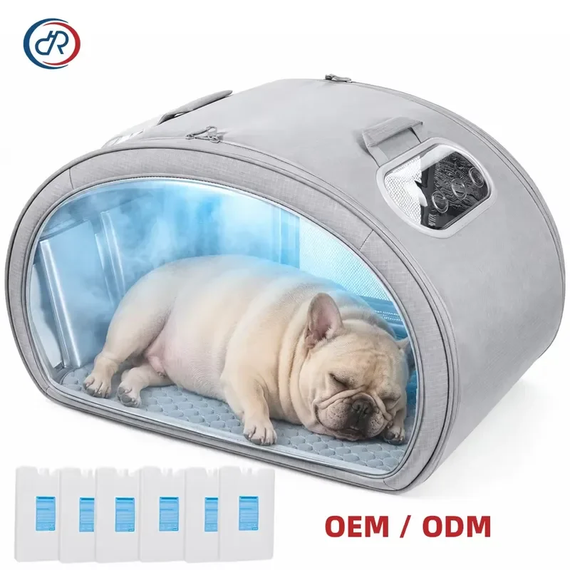 2026 Customized Cooling Dog Carrier with Cooling Mat Foldable Indoor Cat Bed Dog House with Insulation and Ice Packs