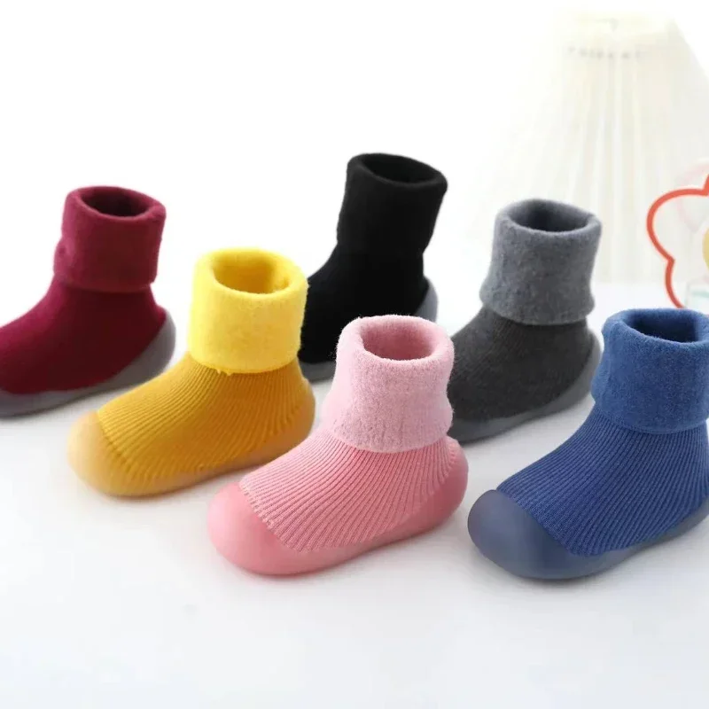 

Autumn and Winter Baby Floor Socks, Non slip Soft Sole Cartoon Baby Socks, Plush Thickened, Anti cool Walking Socks and Shoes