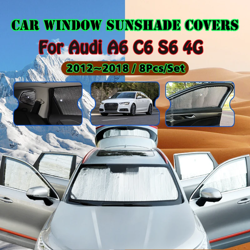 

For Audi A6 C6 S6 4G 2012~2018 2013 2014 2015 2016 Car Window Windshield Sunshade UV Reflector Sun Shade Visor Auto Accessories