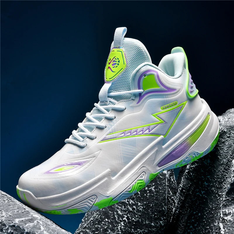 

Модные кожаные мужские повседневные кроссовки, удобные баскетбольные нескользящие уличные спортивные туфли, мужские тренировочные кроссовки с корзиной