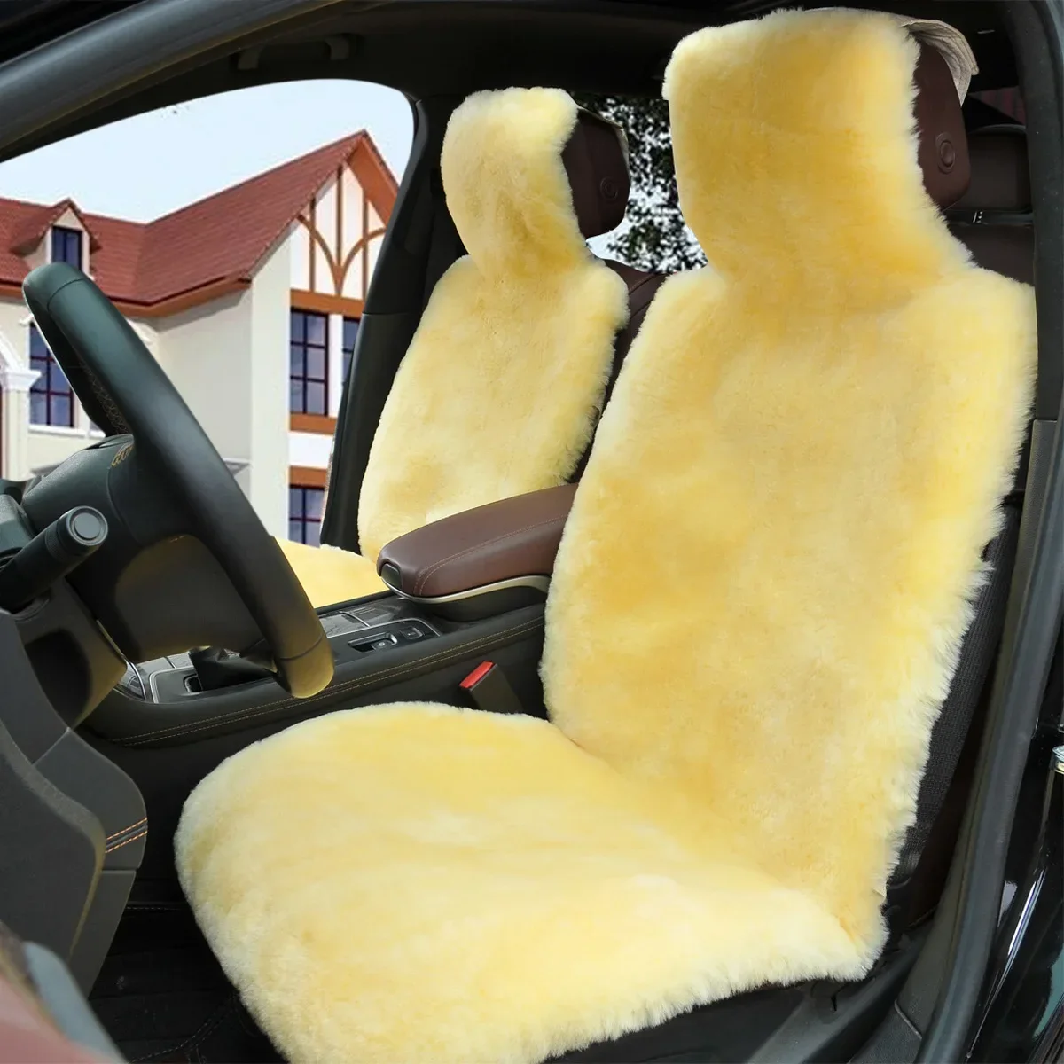 Car seat cushion plush winter single piece wool rear cashmere three-piece set seat cushion seat cushion