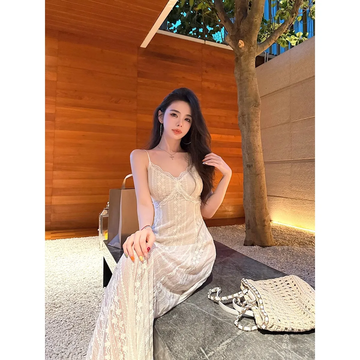 ชุดเดรสแขนกุดสำหรับผู้หญิง ชุดเดรสสำหรับงานแต่งงาน งานปาร์ตี้ ฤดูร้อน ผ้าชีฟอง แต่งแอพพลิเค ปักลาย จับจีบ รูดเชือก แต่งระบาย สำหรับสาวออฟฟิศ