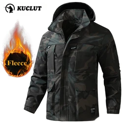 Tactical Winter Jacket Men's Loose Flecce Outdoor Thicken Windproof Warm Hoode Multiple Pockets Wear Resistant Camouflage Coat