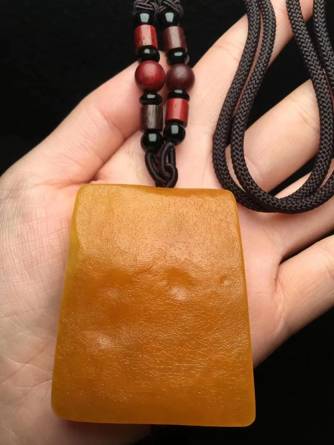 Natural 100% real yellow amber jade Bless peace Necklace Pendant Women Men Genuine Stone Charms Amulet Gifts For Ladies luxury