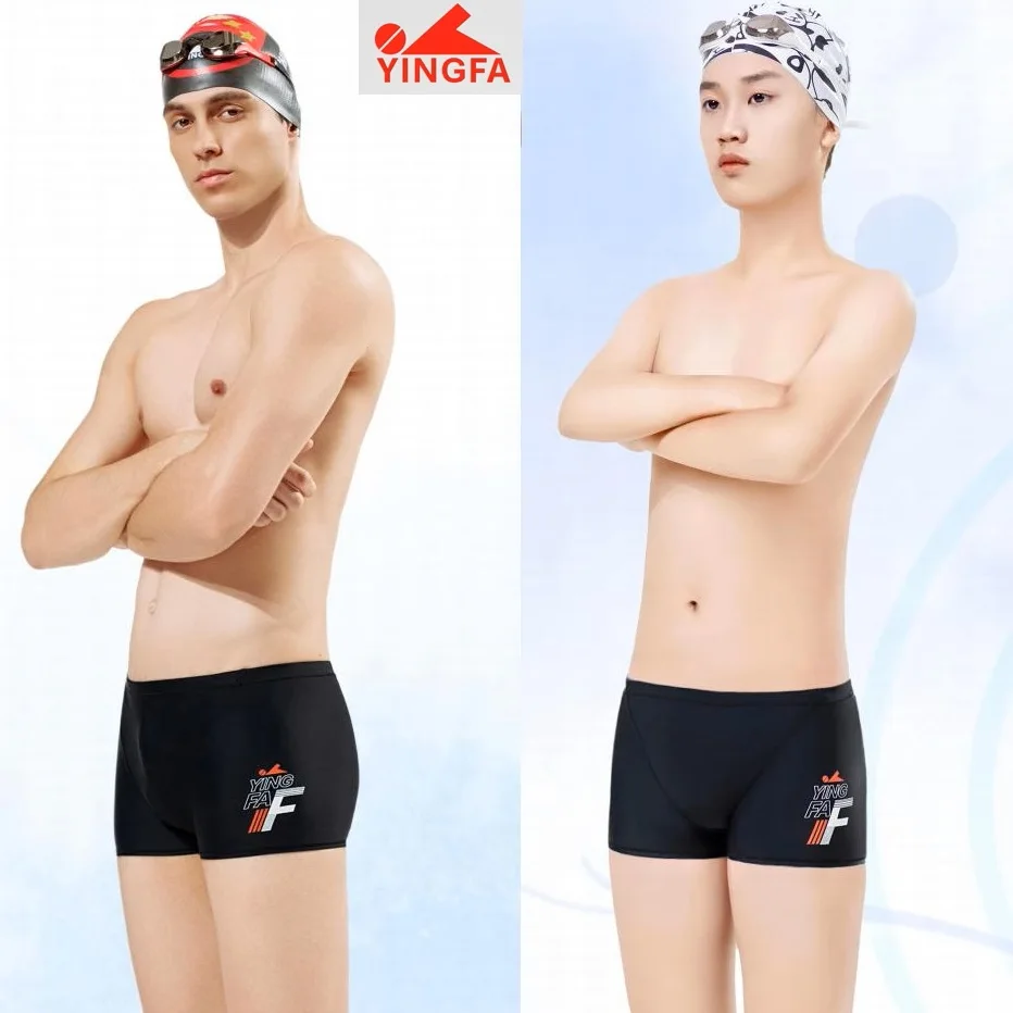 

YINGFA Men's Professional Training Racing Swimming Jammer Chlorine Resistant Quick Drying Tights Shorts Racing Swimming Trunks