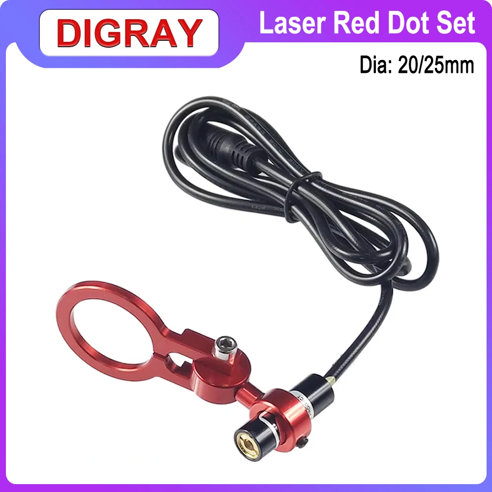 DIGRAY Dia: 20/25mm Red Dot Holder Set DC5V Diode Module Device Positioning For DIY Co2 Laser Engraving Cutting Head