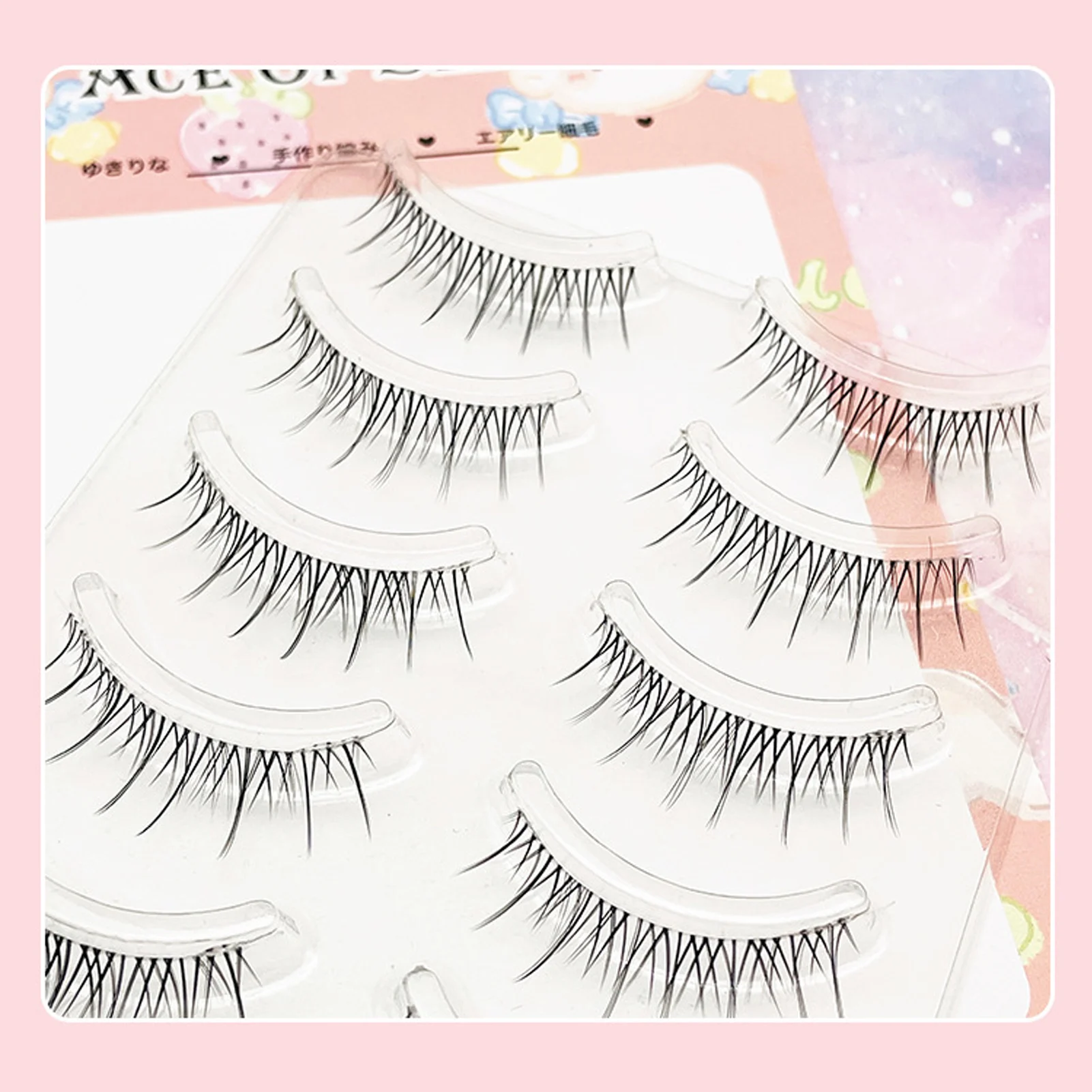 Realistic Curl False Eyelashes Well Bedded Lengthening Wisps Lashes for Women and Young Girls