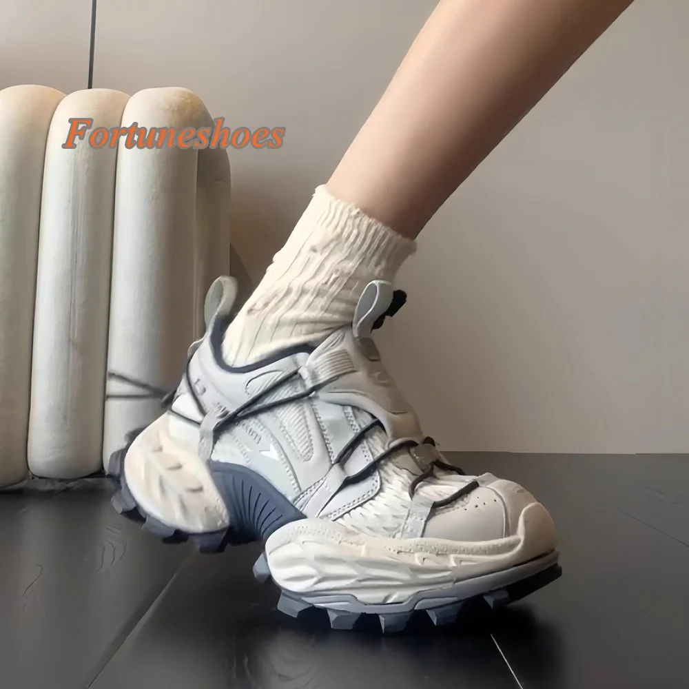 Shallow Height Increasing Pumps Round Toe Chunky Heel Solid Cross Tied Shoes Fashion Casual 2025 Newest Autumn Sports Shoes image 6