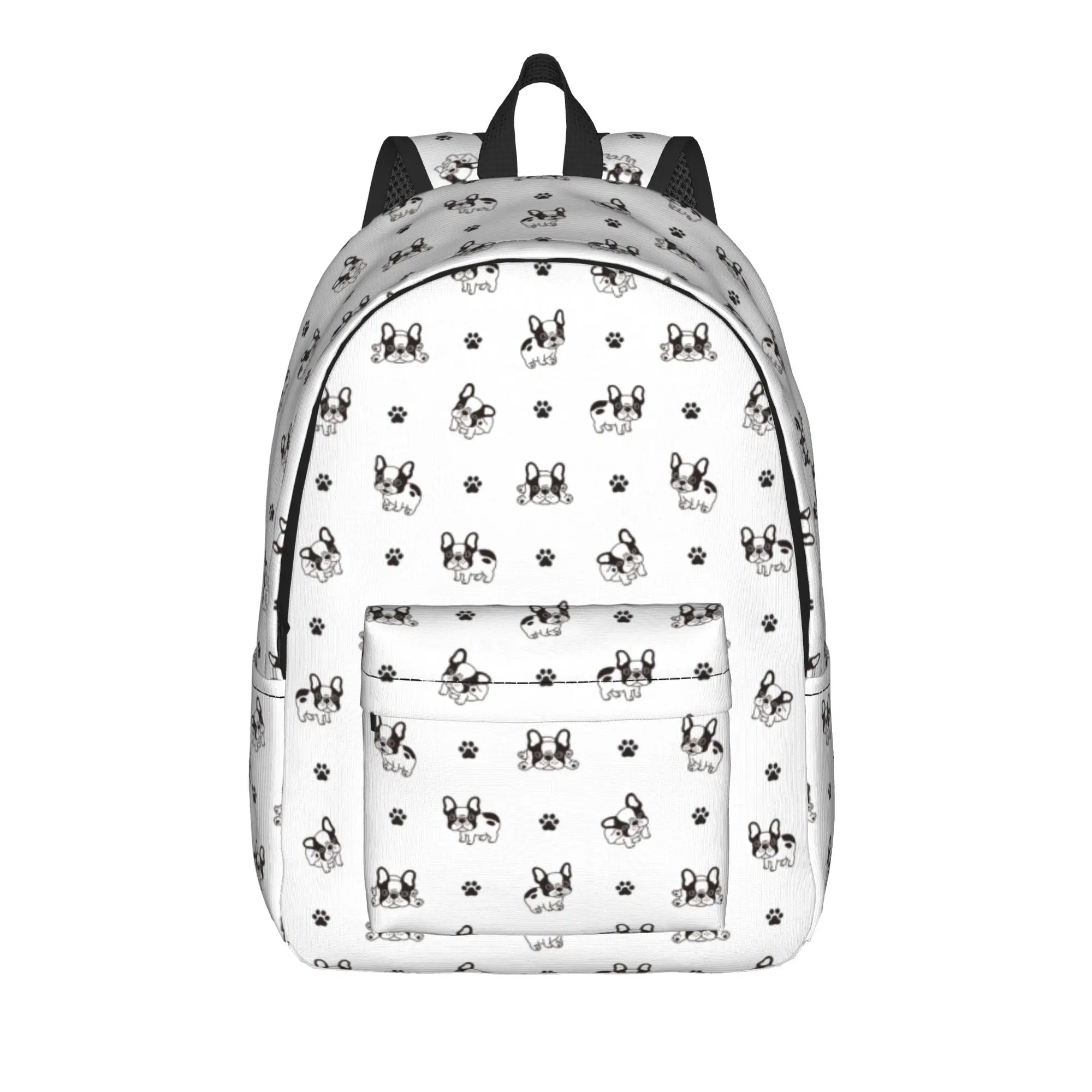 Bulldog Dog Backpack for Men Women Teenage High School Hiking Travel Daypack Animal College Canvas Bags Gift