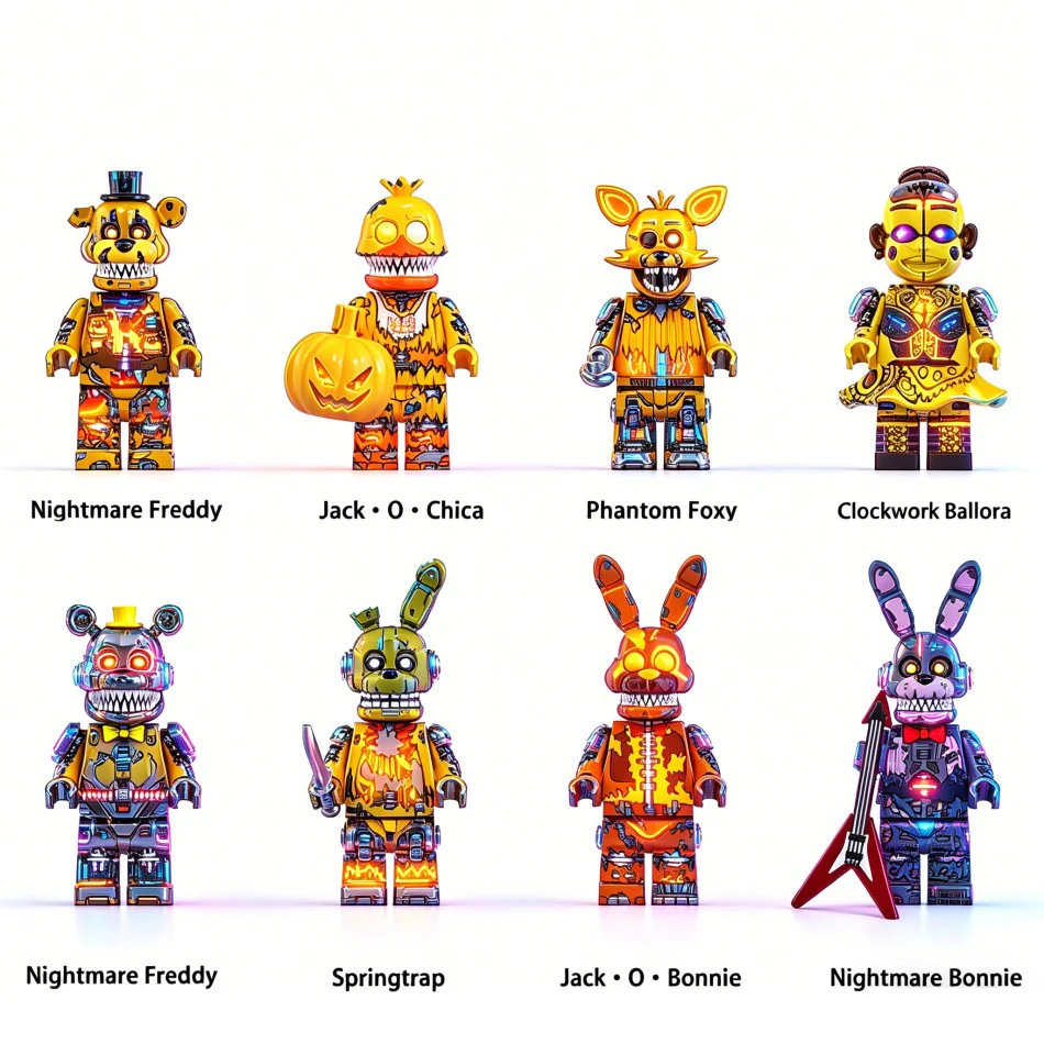 NEW FNAF Nights Game Figure Mini Figures Building Blocks Skeleton Thriller Toys Gift Kids Toys Mould King