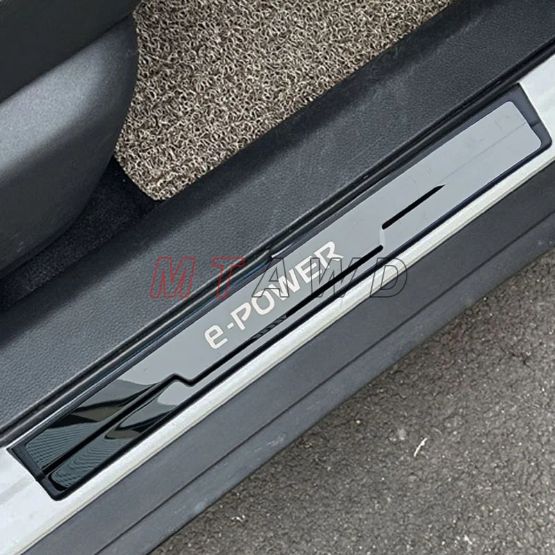 For Nissan X-Trail T33 Qashqai J12 E-POWER 2022-2024 Stainless Chrome Car Door Sill Kick Plate Guard Pedal Pad Protector Styling