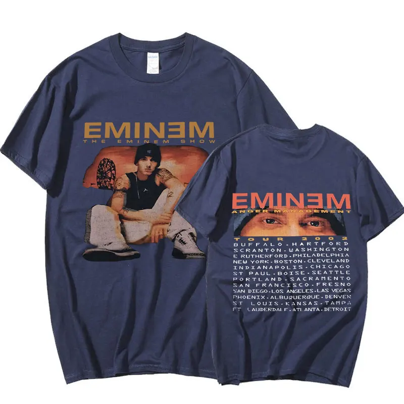 Eminem Anger Management Tour 2021 T Shirt Vintage Harajuku Funny Rick Tee Shirts Sleeve Men Oversized T Shirt Fashion Tops