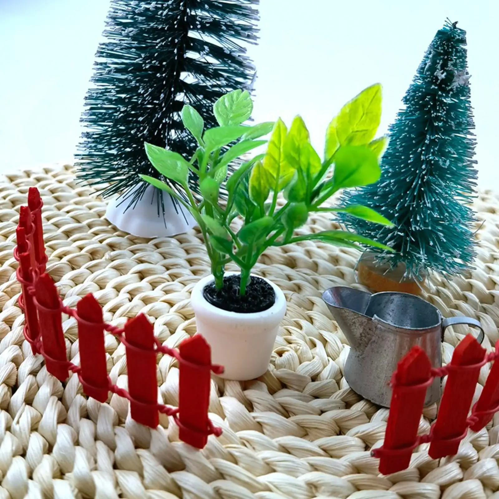 1/12 Mini Plants Pretend Play Tiny Bonsai Model Miniature Artificial Plant Mini Dollhouse Flowerpot for Desktop Gift Decor