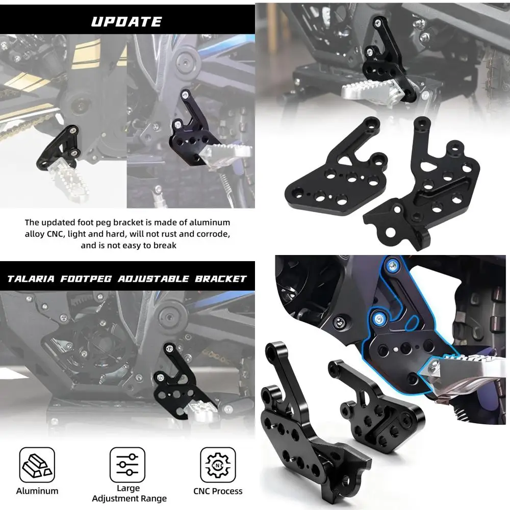 

Motorcycle Foot Pedal Brackets Talaria Six Positions Rest Bracket Brace Support Adjustable for Talaria Sting MX3 MX4 Electric Di