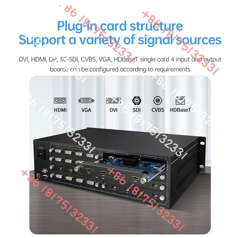 8x8 Plug-In Hybrid Matrix Switcher Seamless Splicing Matrix Video Switcher