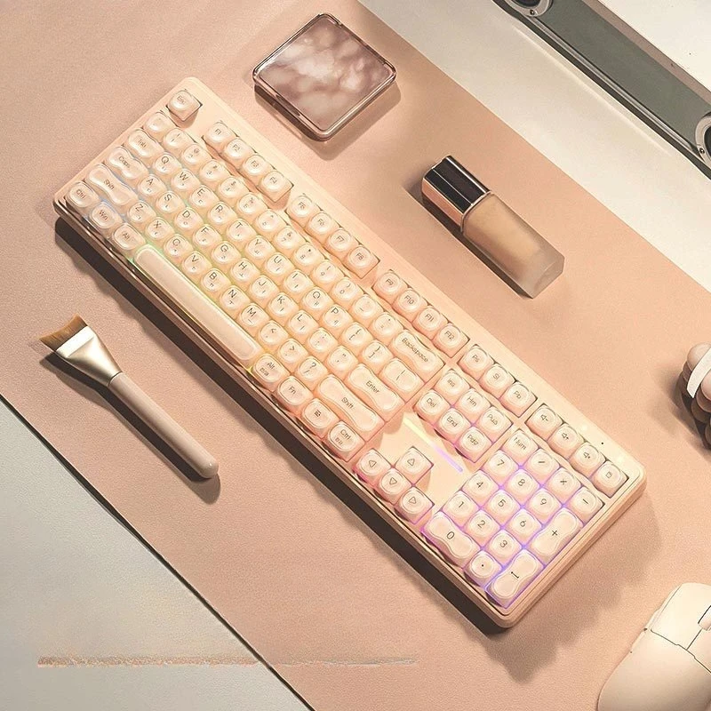 IP108 liquid foundation keyboard mechanical feel three-mode wireless bluetooth high-value office keyboard