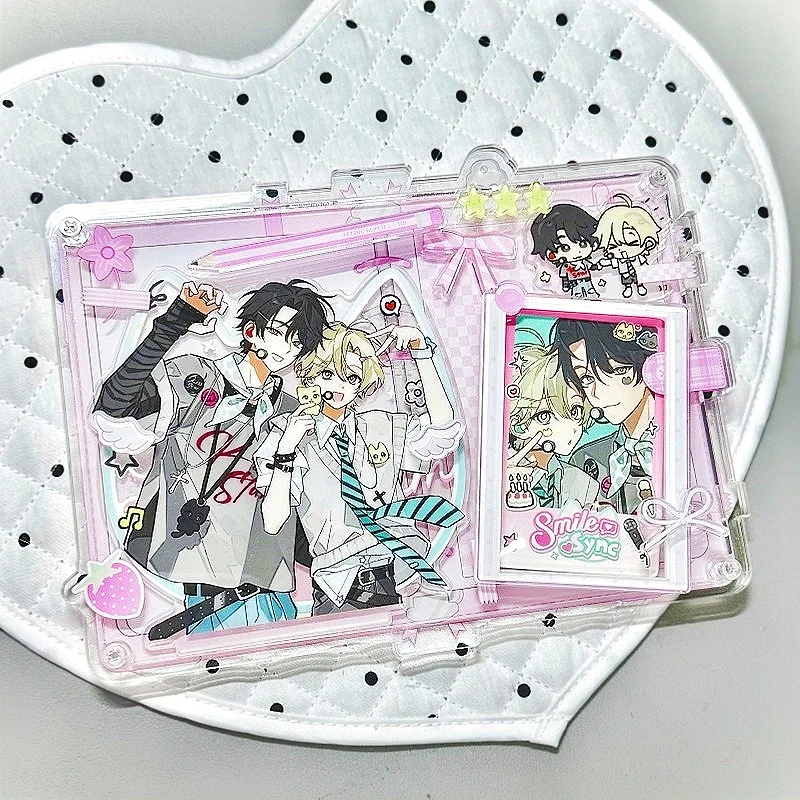 Journal Notebook Series Badge & Photo Storage Brick, Acrylic Kawaii Scrapbook Display Holder, for Anime Photocard Collection