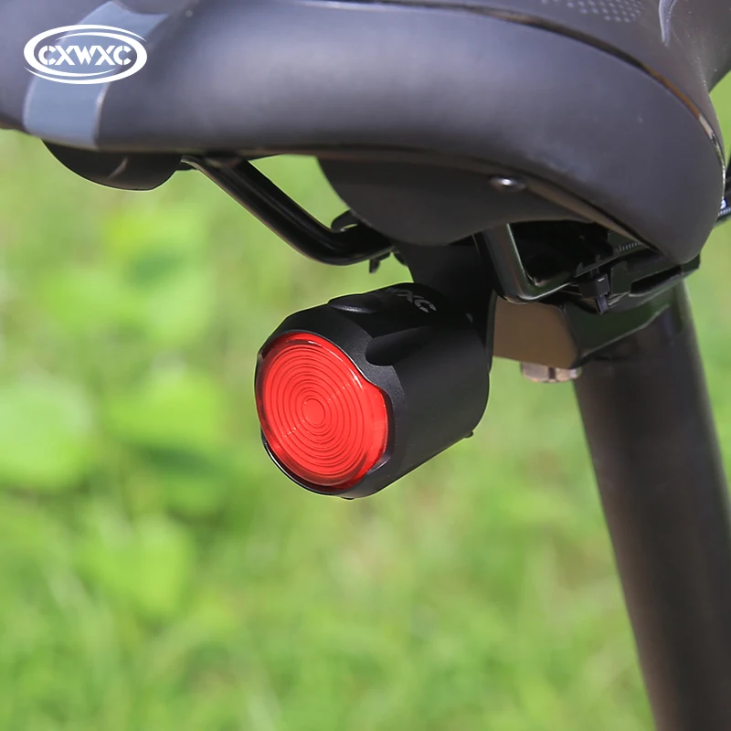 CXWXC Bicycle Smart Sensing Brake Taillight IP66 Waterproof 6 Lighting Modes MTB Road Bike Rear Light Type-C Fast Charging