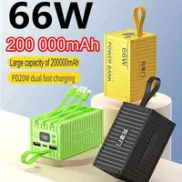 200000 mAh High Capacity Power Bank 3 in 1 66W Fast Charging Powerbank Portable Battery Charger For iPhone