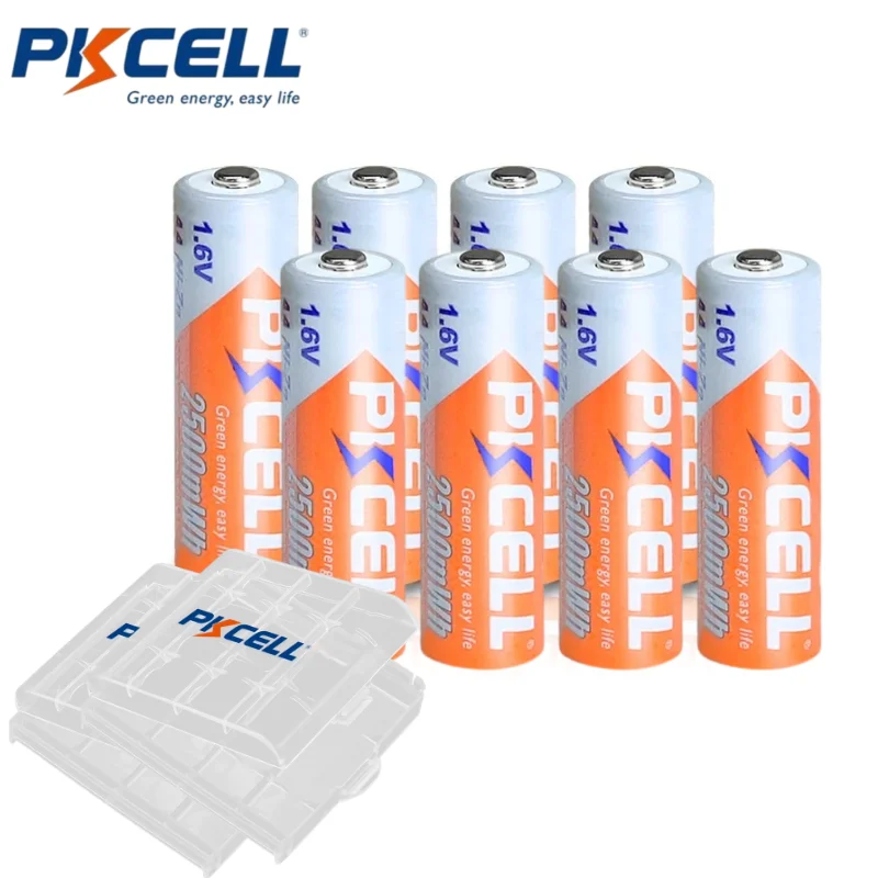 

8PC 1.6V Nizn 2500mWh Battery PKCELL AAA Ni Zn Rechargeable batteries Nickel-Zinc AA Battery for Explosion-proof Flashlight