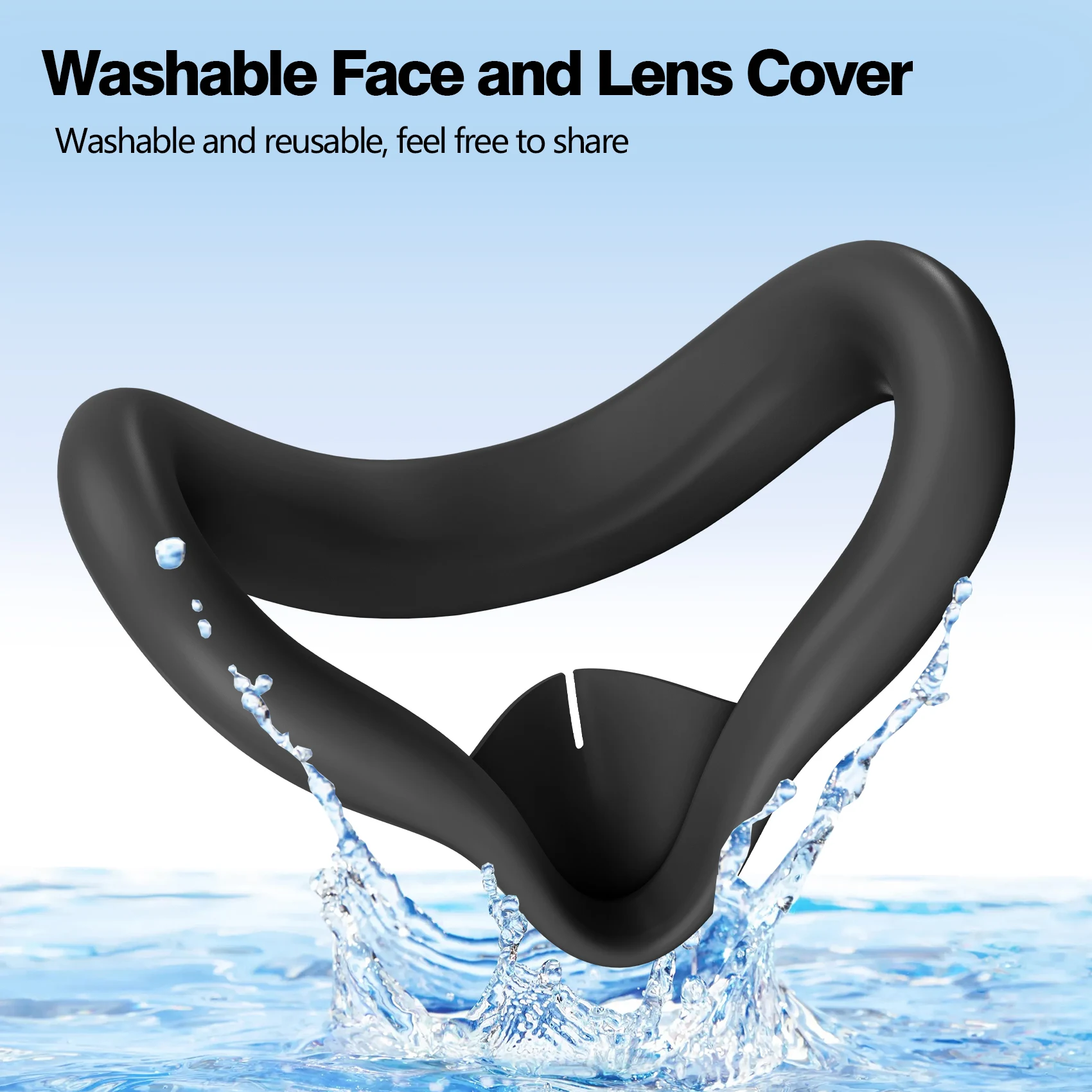 Silicone VR Face Mask For Meta Quest 3S Facial Interface Sweatproof Mask Face Cushion Lightproof Mask Face Cover VR Accessories