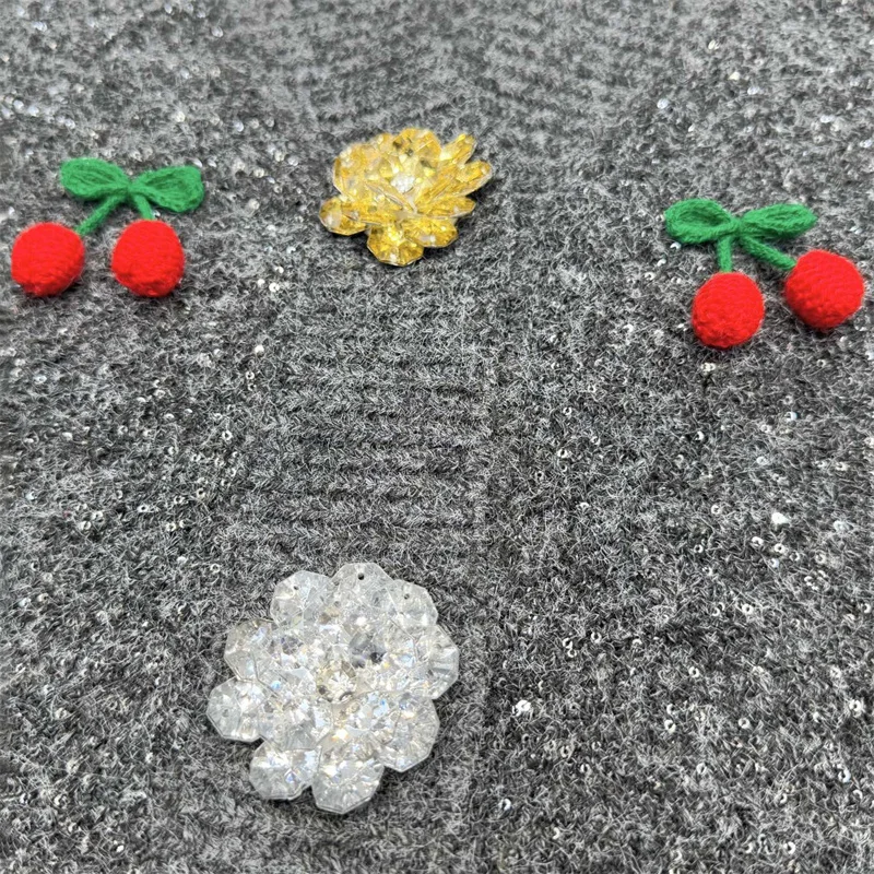 Cárdigan para mujer nuevo invierno 2025 de un solo pecho con cuello en V de manga larga top 3D cereza decorado suéter de mujer y2k abrigo de mujer