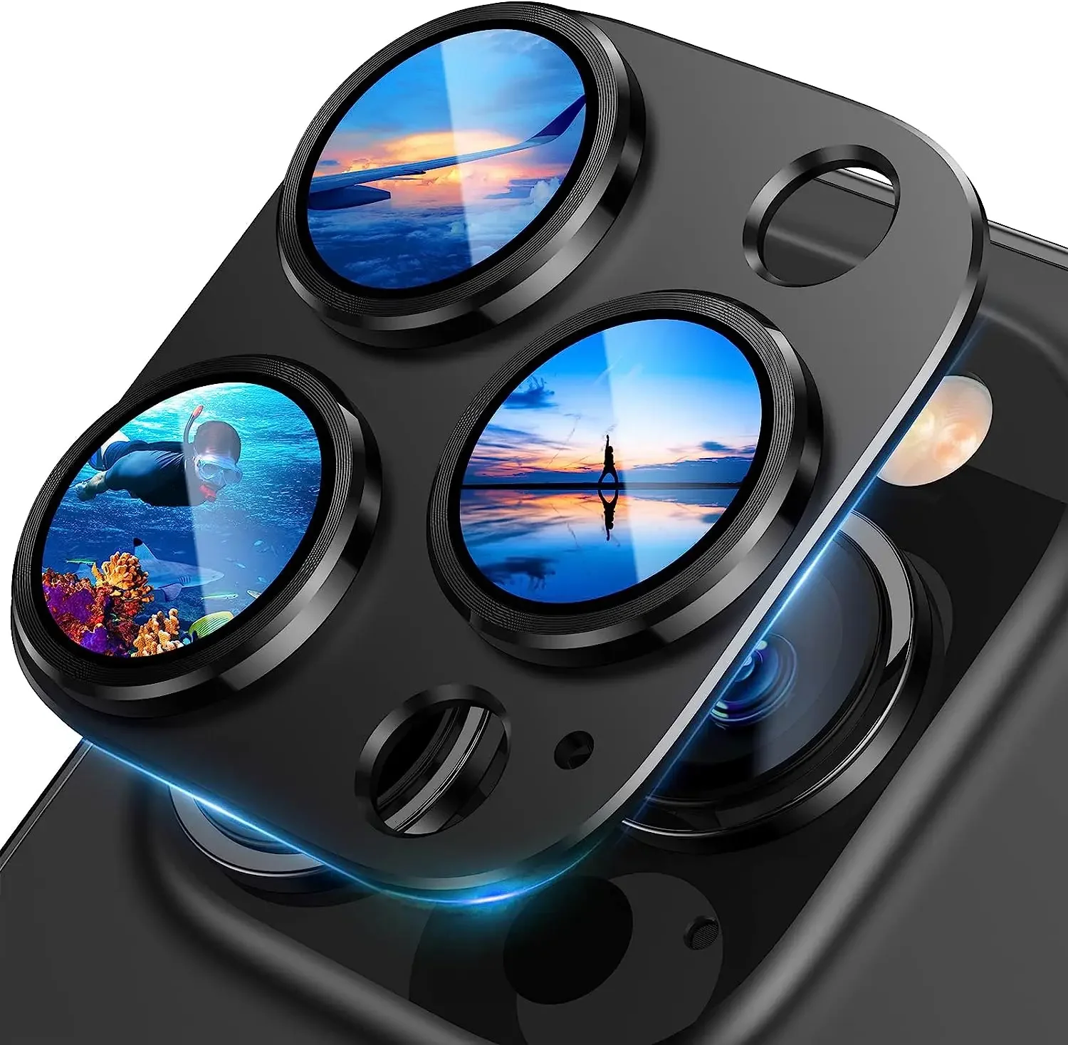 2-3Pcs Camera Lens Protector Metal Ring Tempered Glass Cover For IPhone 15 16Plus 15 16Pro Max For 14Pro Protection Accessories
