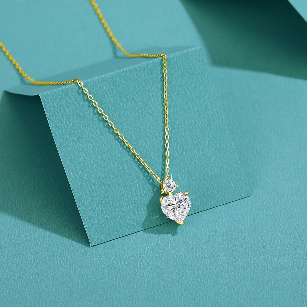 

Romantic 14K Gold Filled Pendant Heart Cut Moissanite Necklace for Women D Color VVS1 Wedding Engagement Jewelry GRA Certified