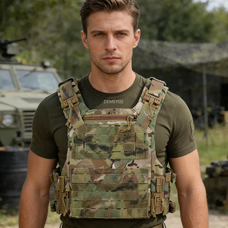 Tactical Vest Plate Carrier Quick Release System Fast Adjust Cummerbund Airsoft Hunting Gear Utility MOLLE Vests
