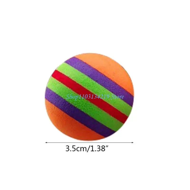 N5KC Cats Kitten Practice Balls Activity Cats Dog Funny for Play Chewing Training Interactive Balls Colorful Rainbow