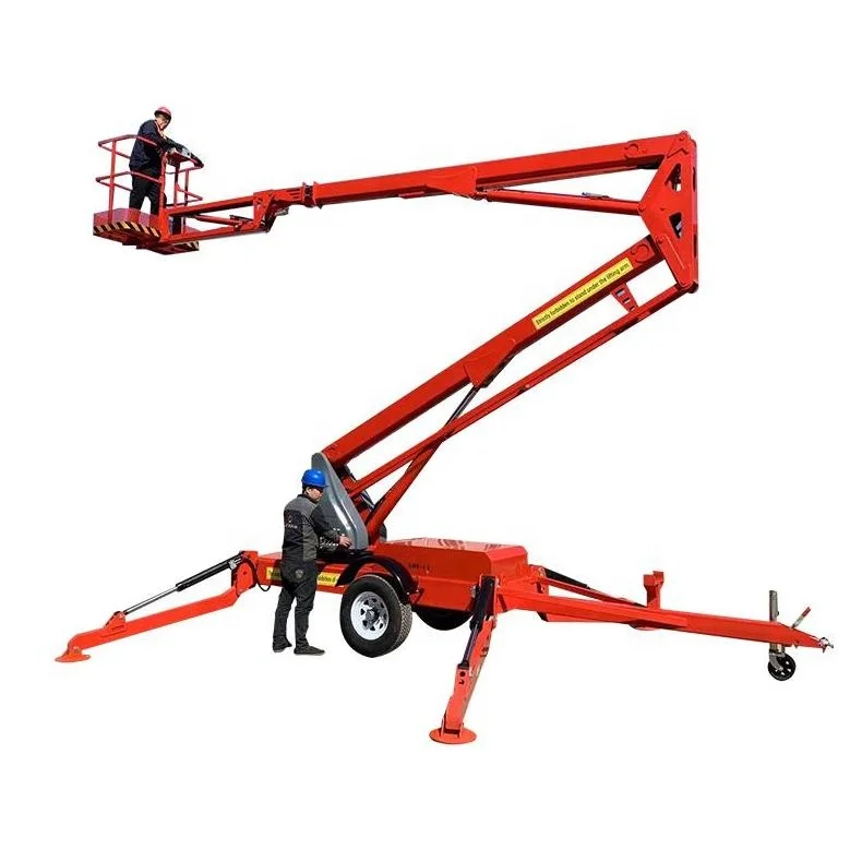 Mini Small 10-22m Aerial Work Platform Trailer Telescopic Articulated Cherry Picker Spider Lift Towable Boom Lift