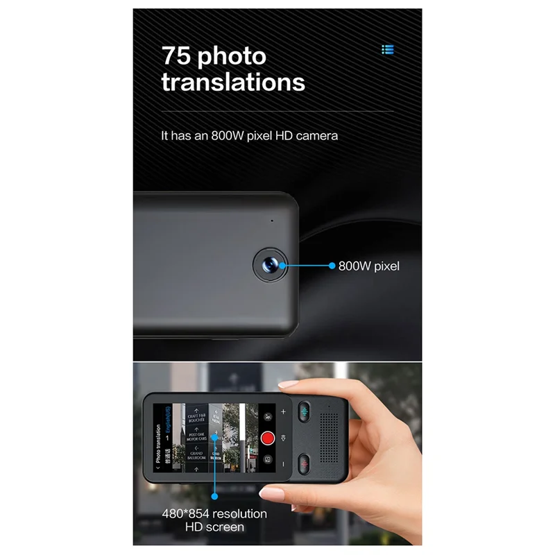 

SUNRI-Новый портативный аудиопереводчик T18PRO 138-язычный умный переводчик в автономном режиме в режиме реального времени умный голосовой переводчик с искусственным интеллектом