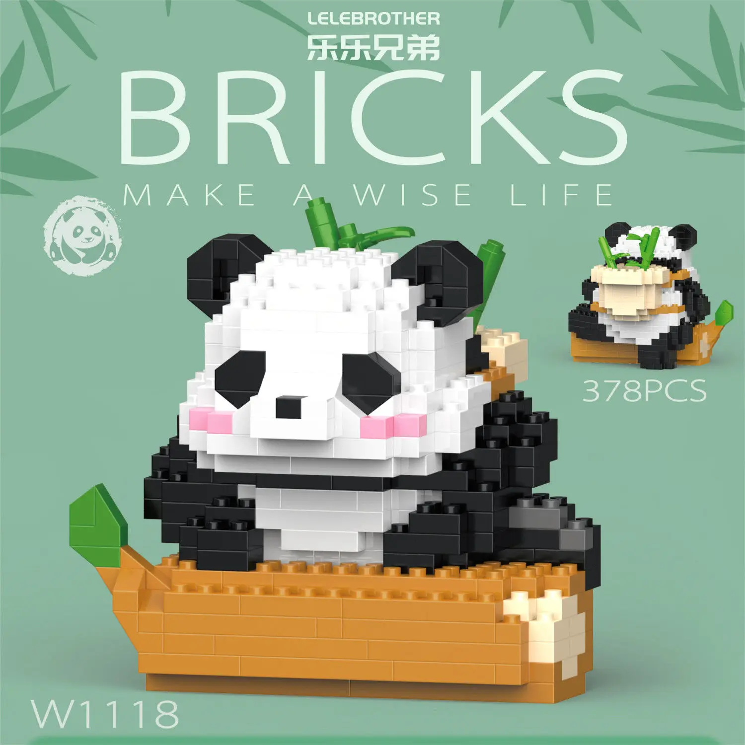 Chinese Style Creative DIY Assemable Panda Building Block, Cute Mini Animal Educational Boy Toys for Children, Brick Model Brick