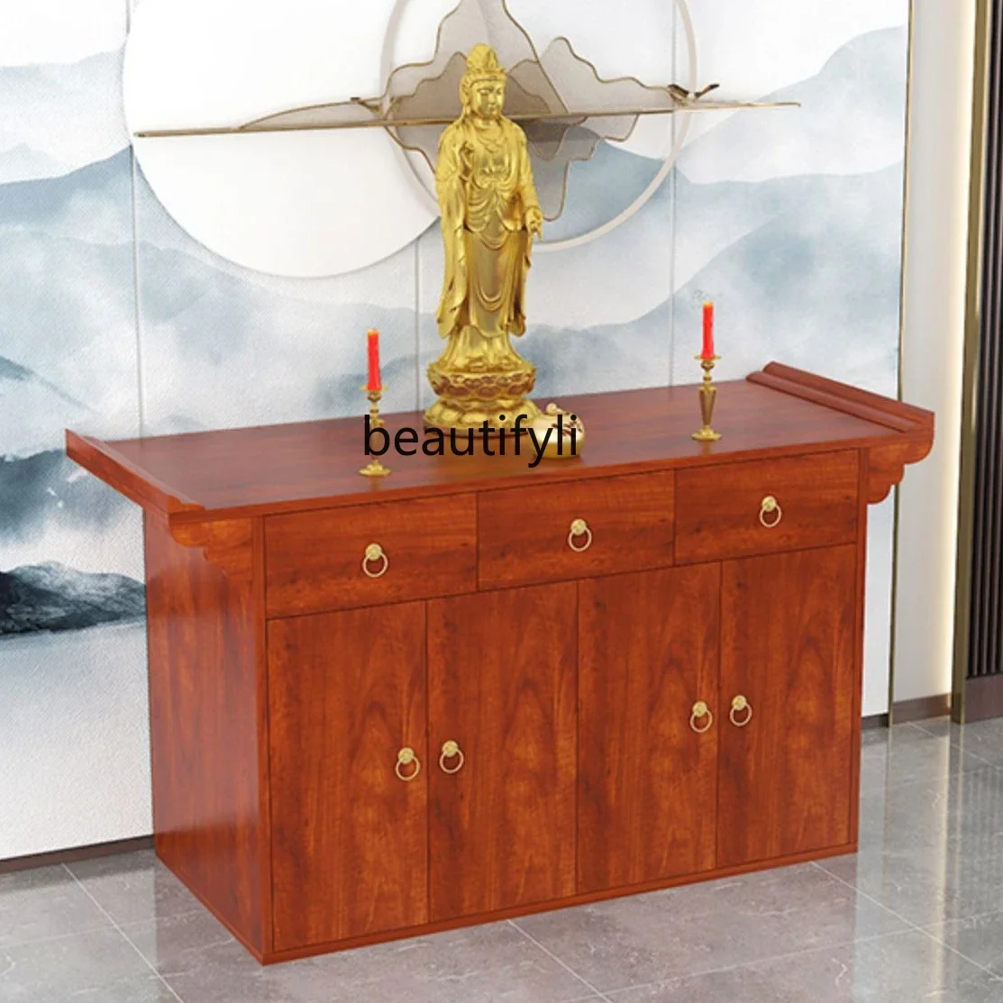 xzAltar Incense Burner Table New Chinese Buddha Shrine Guanyin Altar Modern Buddha Shrine Home God Counter