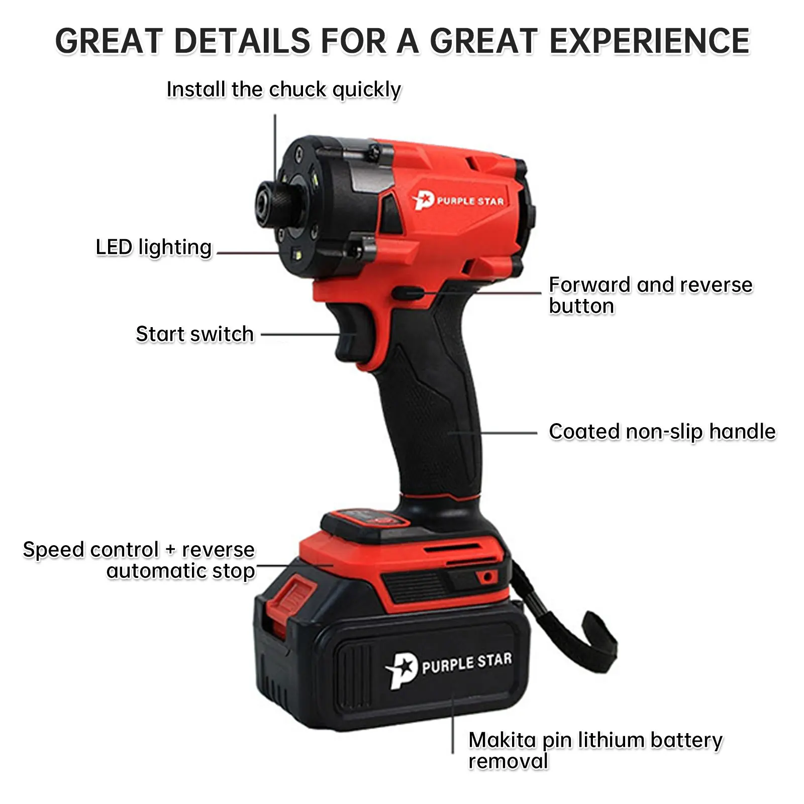 Brushless Cordless Electric Wrench 1/2 Car Truck Repair Screwdriver Impact Drill Rechargable 18V Battery Power Tools