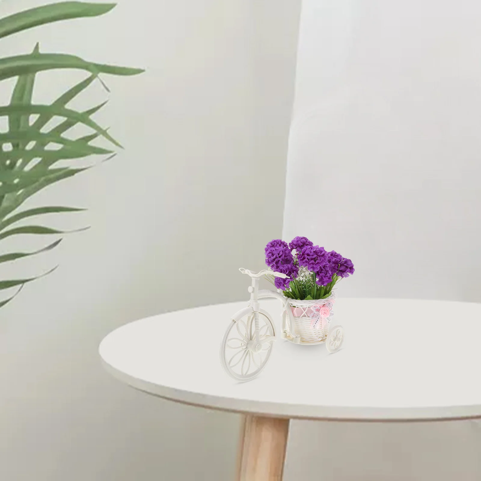 

Purple Hydrangea Artificial Flower Bicycle Decor For Home Wedding Table Centerpiece Fake Floral Arrangement Bike Basket