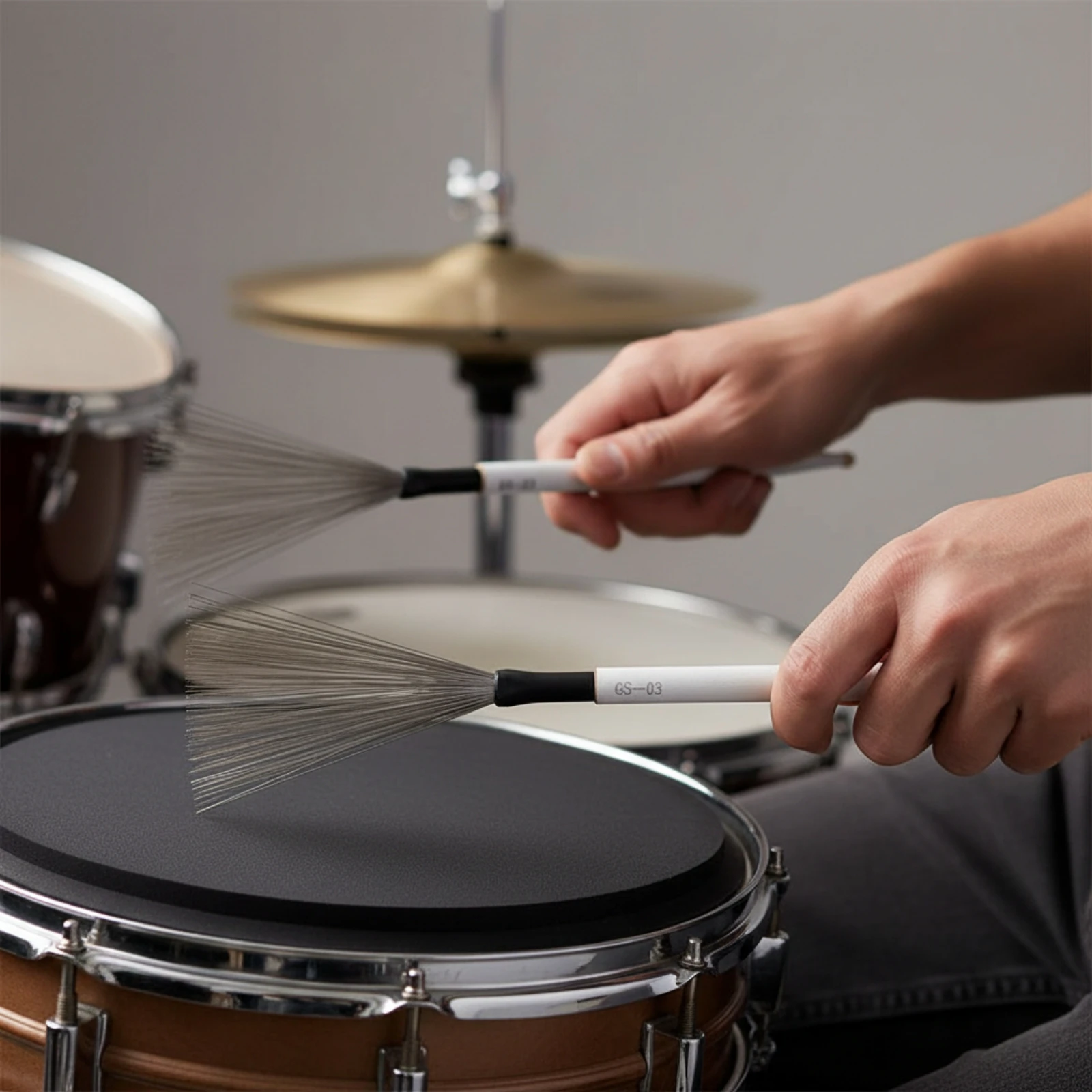 2 Pieces Drum Brush Stick Multi-Functional Double-Ended Drum Brush Drumstick Versatile Percussion Accessory Lightweight