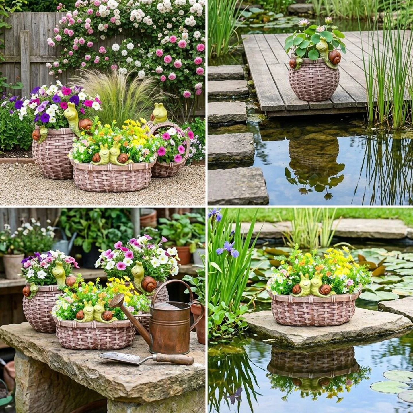 Creative Snail Plant Pot Garden Decorations Outdoor Villa Courtyard Scenery Children's Nursery Small Yard Arrangement Ornament
