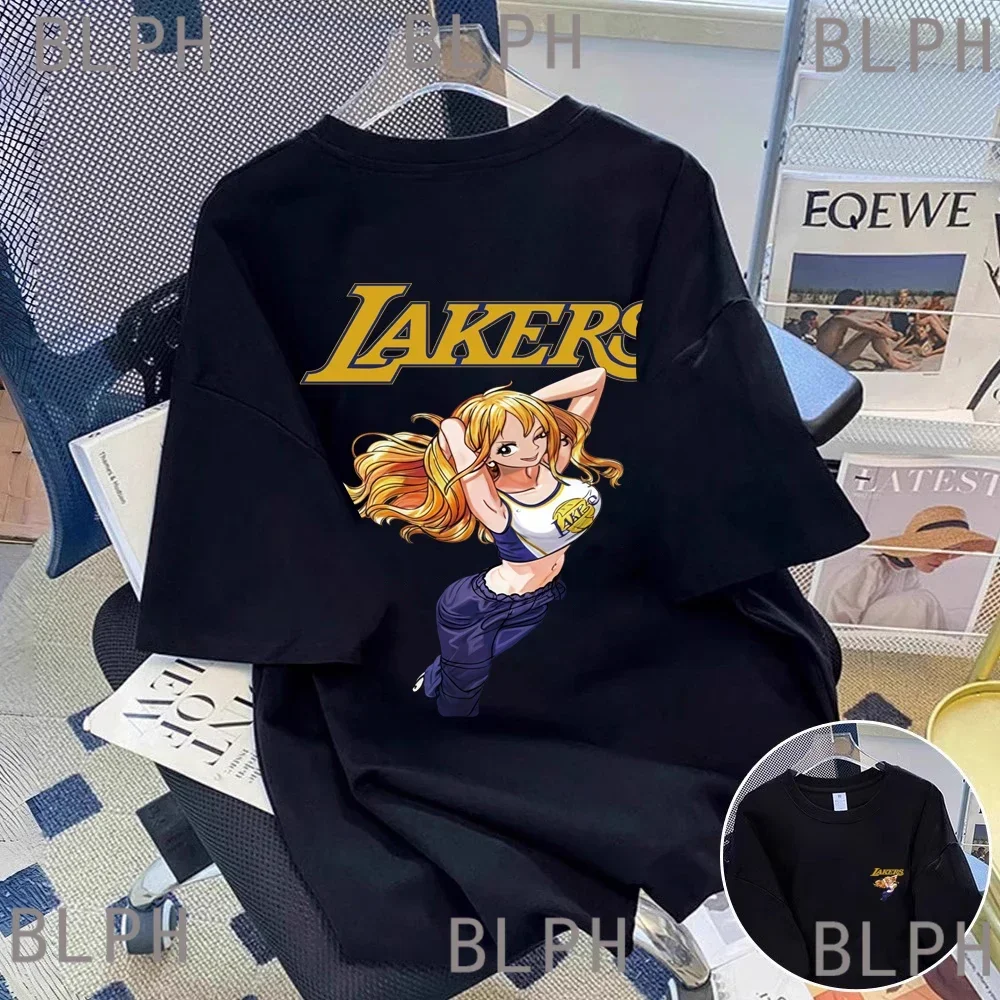 تي شيرت أسود مطبوع Luffy تي شيرت الوالدين والطفل: قطعة واحدة أصلية مخصصة، قمة رياضية عصرية للبالغين والأطفال
