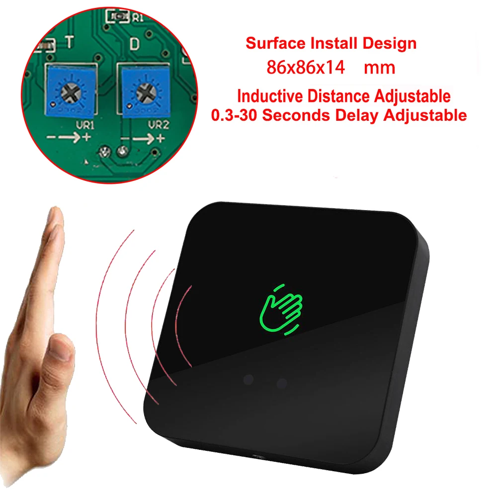 Imagem -02 - Contactless Infrared Door Lock Instalação de Superfície no Touch Exit Button ir Porta Release Switch