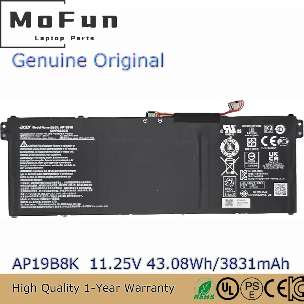 Original AP19A8K Battery For Acer Chromebook Spin CP311-1H CP311-1HN Series