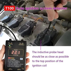 T100 Auto Ignition System Detector For 12V 24V Ignition Systems,Detect the Ignition Signal And the Spark Voltage Engine Eetector