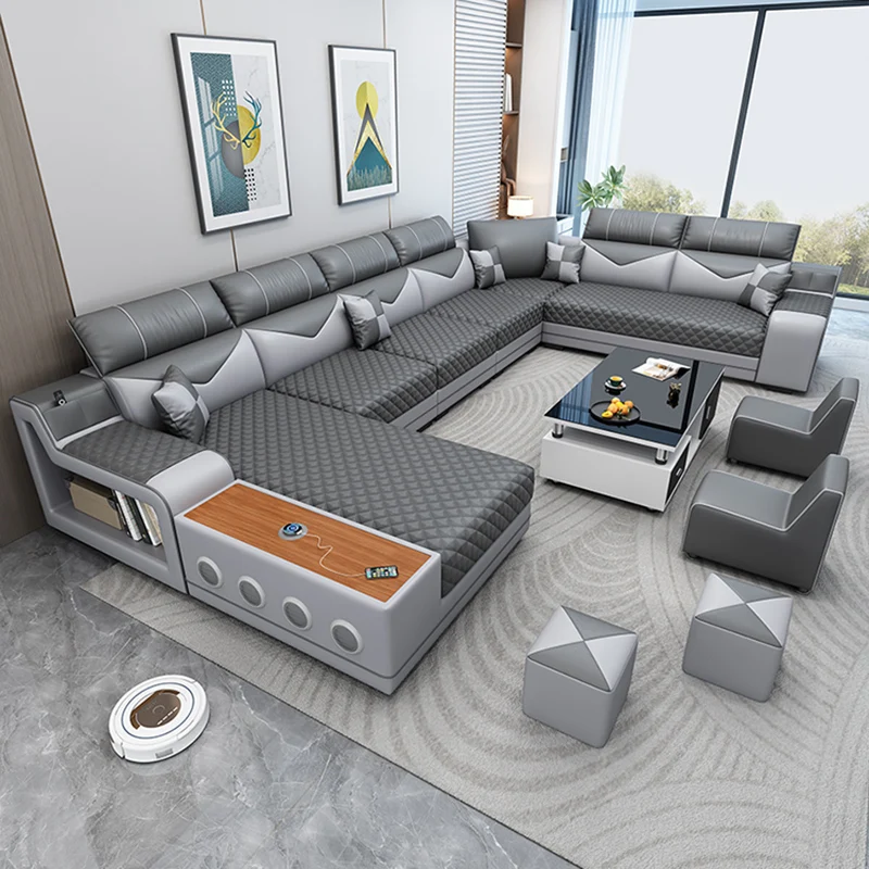 Living Room Sofas Couch Leather Floor Replica Sofas Recliner Relaxing Decor Balcony Muebles Hotel Furniture