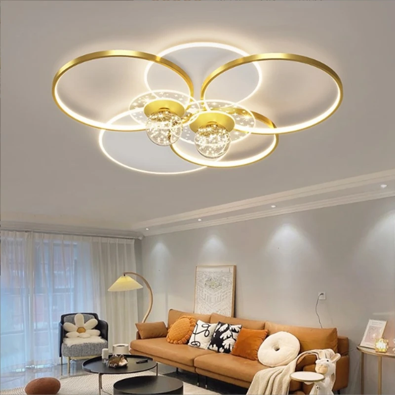 Living Room Ceiling Lamp Modern Intelligent LED Bedroom Restaurant Chandelier Originality Villa Indoor Decorate Luminaires