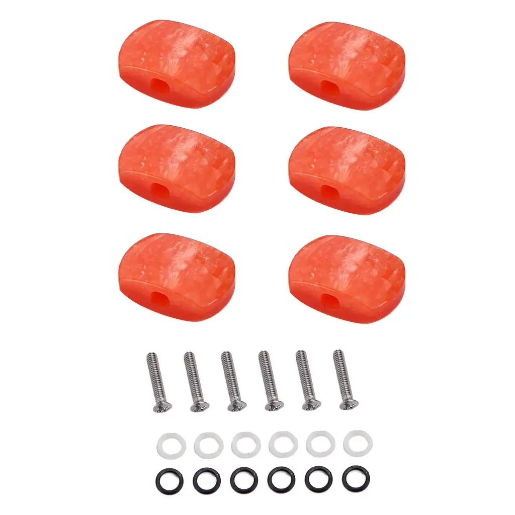 Guitar Tuning Pegs Knobs Acrylic Square Tuner Buttons with Screws and Washers for Classical Guitar Upgrade
