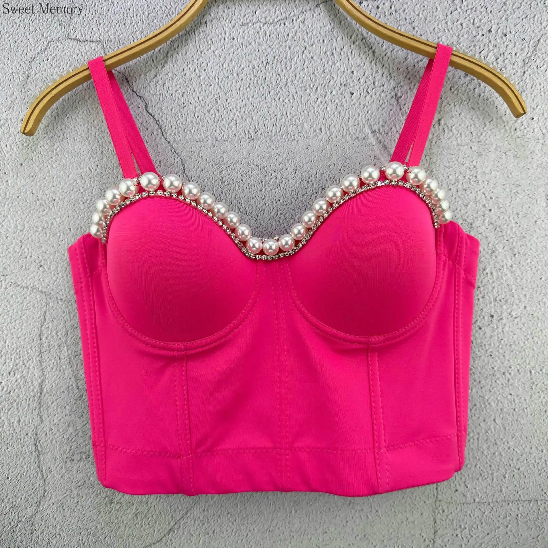 

Бюстгальтеры M545 для женщин: красивые, с эффектом памяти, с жемчугом, черные, белые, розово-красные, короткие топы для женщин, нижнее белье