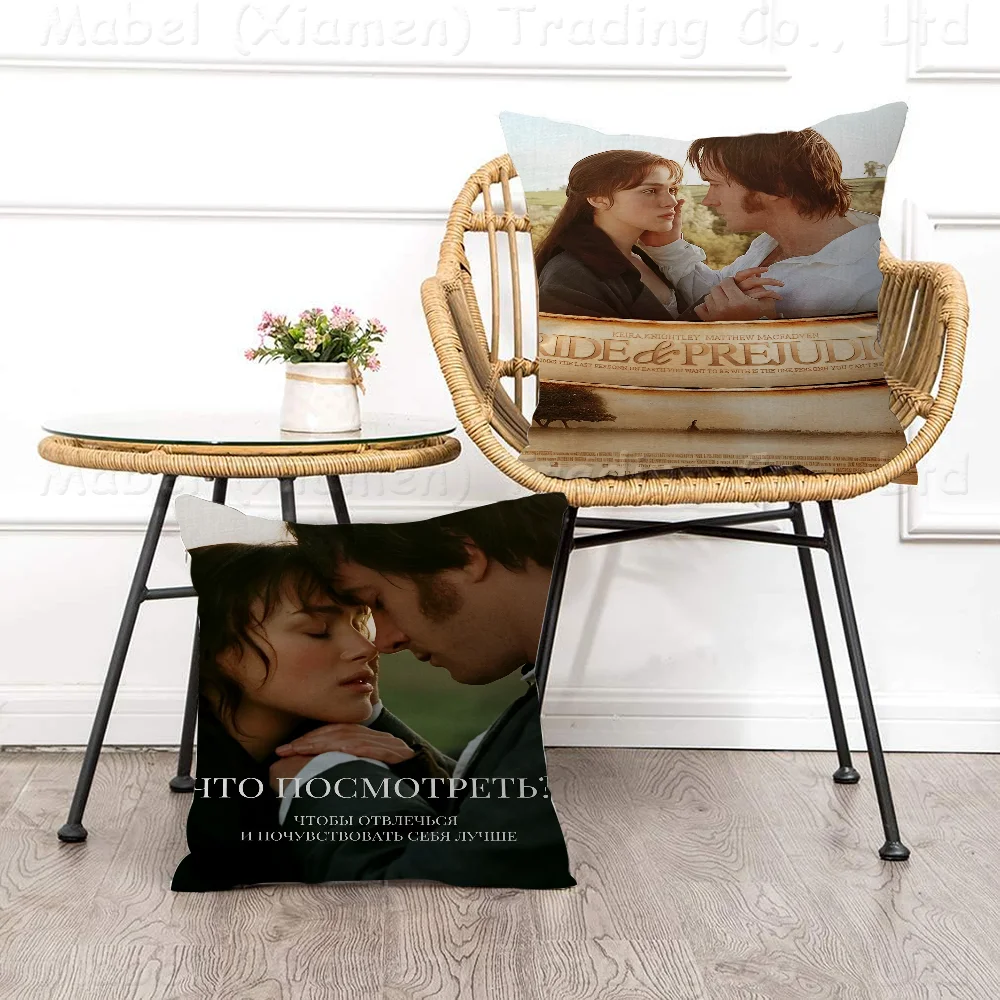 P-Pride & Prejudice Movie Office Cushion Pillowcase Car Cushion Cover45X45CM Lumbar Pillowcase Sofa Pillowcover