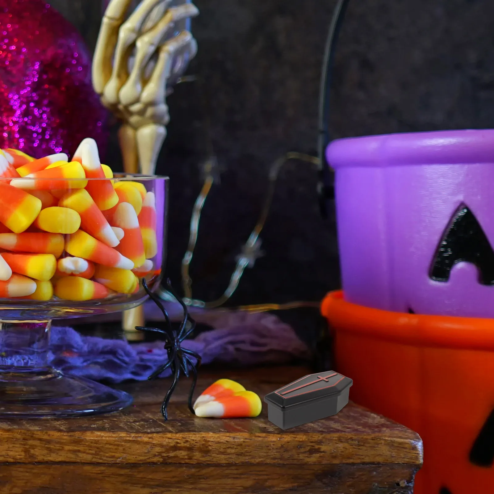 

10 шт. реалистичных миниатюрных гробиков для Хэллоуина, пластиковые маленькие гробики-украшения, реквизит для розыгрышей, коробки для конфет и сладостей, для вечеринки на Хэллоуин