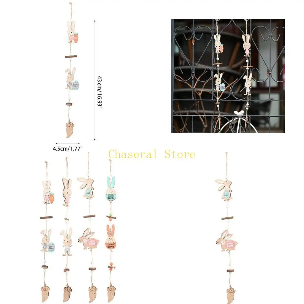 

E7ce деревянный пасхальный кролик подвесной орнамент счастливого пасха
