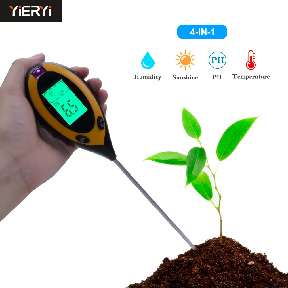 For foreign trade spot four-in-one soil tester acidity meter soil pH meter humidity temperature light soil detector